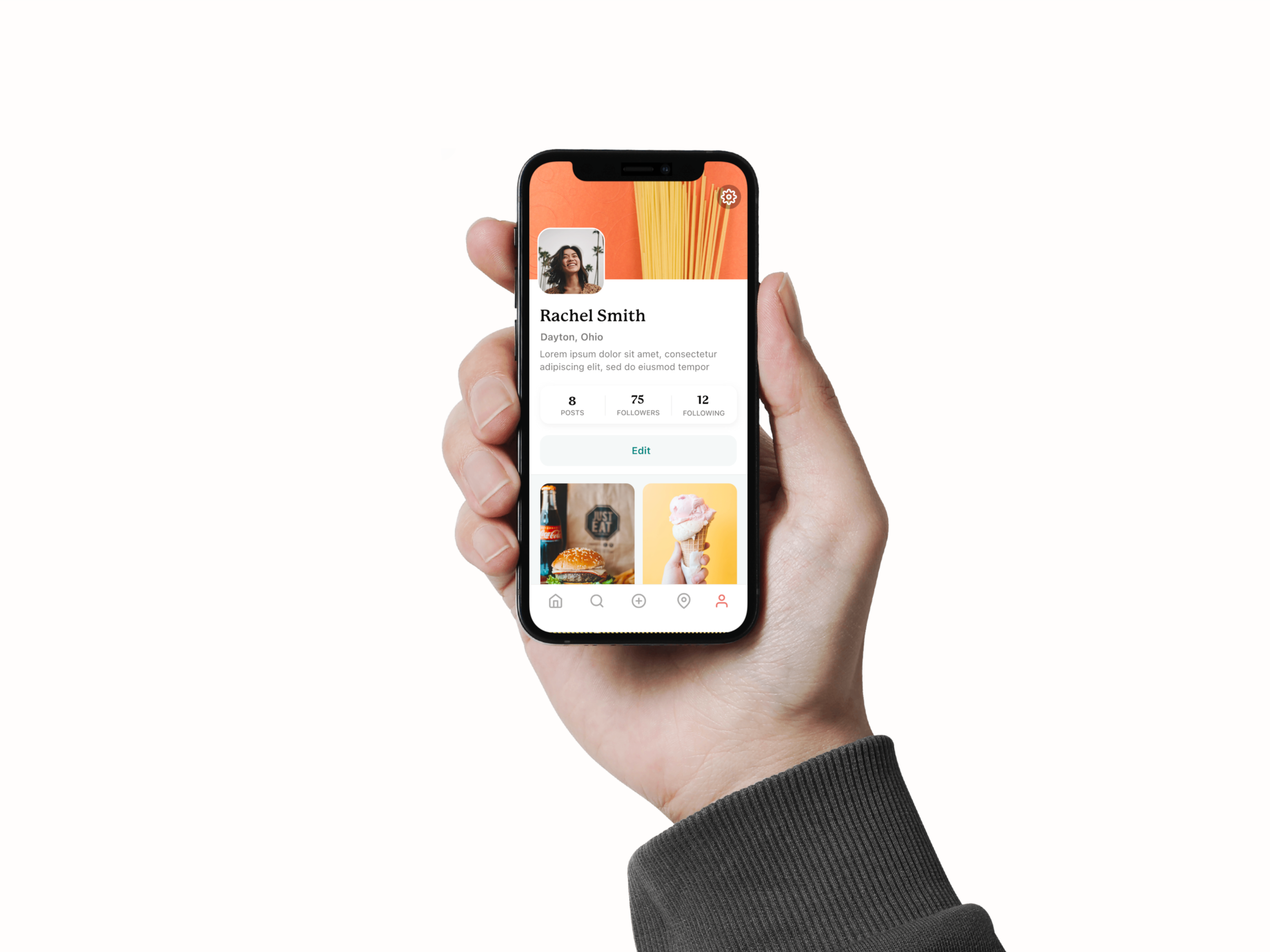 BiteMap user profile screens